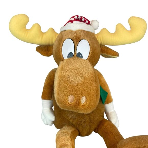 Vintage 90s Bullwinkle Moose Christmas Plush 24” Macy's Stuffed Animal Doll - Picture 2 of 10